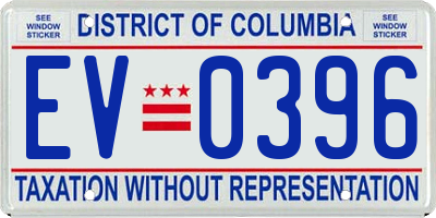 DC license plate EV0396