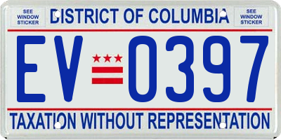 DC license plate EV0397