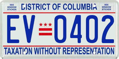 DC license plate EV0402