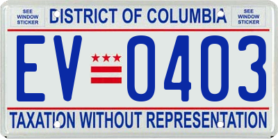 DC license plate EV0403