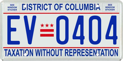 DC license plate EV0404
