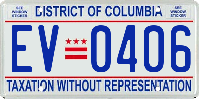 DC license plate EV0406