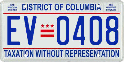 DC license plate EV0408
