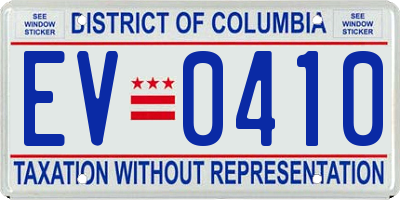 DC license plate EV0410