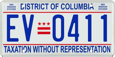 DC license plate EV0411