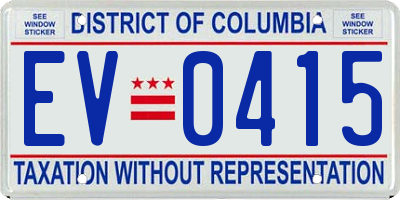 DC license plate EV0415