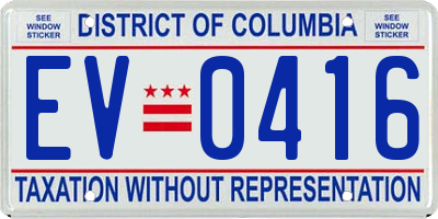 DC license plate EV0416