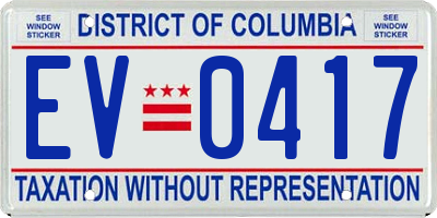 DC license plate EV0417