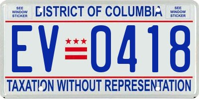 DC license plate EV0418