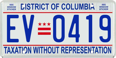 DC license plate EV0419