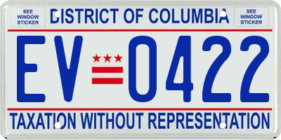 DC license plate EV0422