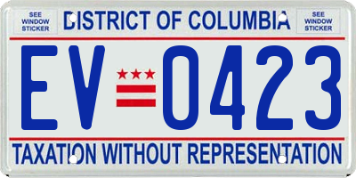 DC license plate EV0423