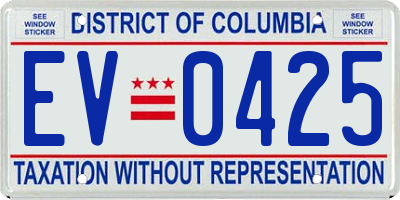 DC license plate EV0425