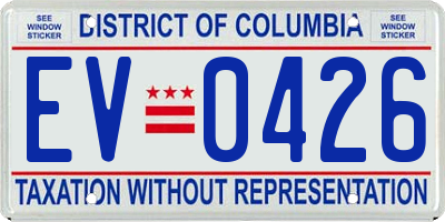 DC license plate EV0426