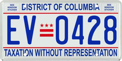 DC license plate EV0428