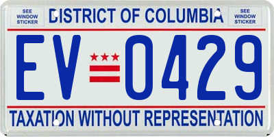 DC license plate EV0429