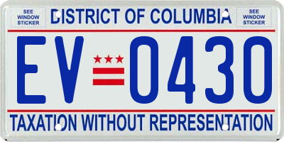 DC license plate EV0430