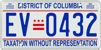 DC license plate EV0432