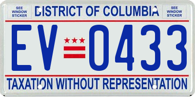 DC license plate EV0433