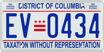 DC license plate EV0434