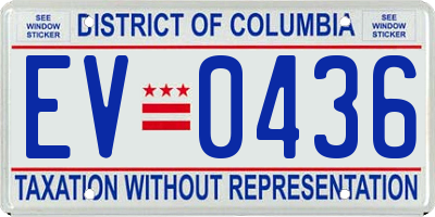 DC license plate EV0436