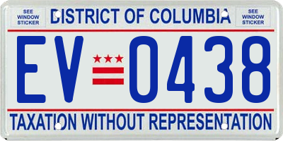 DC license plate EV0438