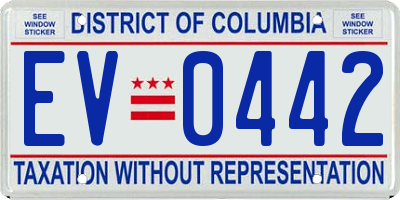 DC license plate EV0442