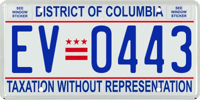 DC license plate EV0443