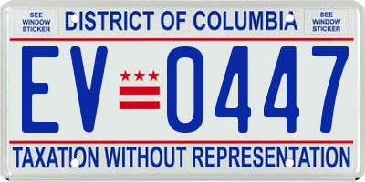 DC license plate EV0447