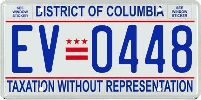 DC license plate EV0448