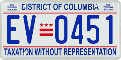 DC license plate EV0451