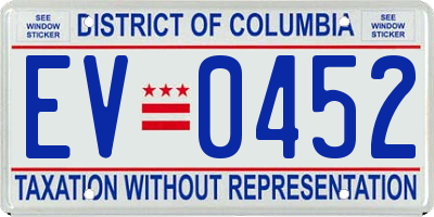 DC license plate EV0452