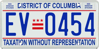 DC license plate EV0454