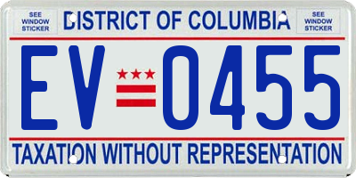 DC license plate EV0455