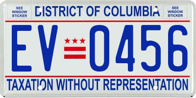 DC license plate EV0456