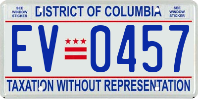 DC license plate EV0457