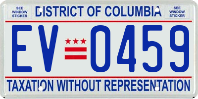 DC license plate EV0459