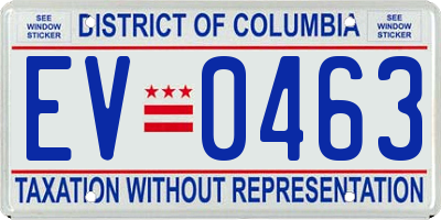 DC license plate EV0463