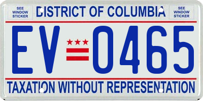 DC license plate EV0465