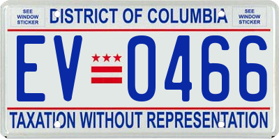DC license plate EV0466