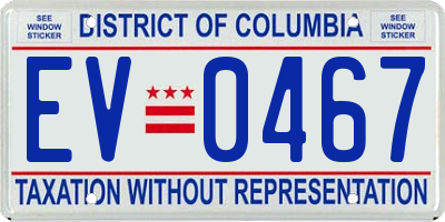 DC license plate EV0467