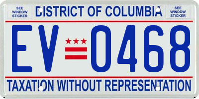 DC license plate EV0468
