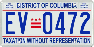 DC license plate EV0472