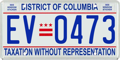 DC license plate EV0473