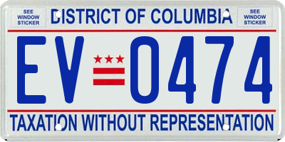 DC license plate EV0474