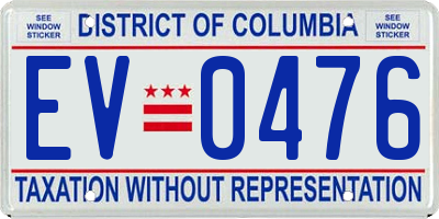 DC license plate EV0476