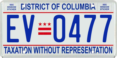 DC license plate EV0477