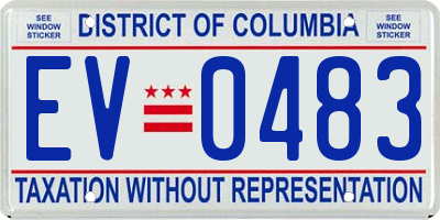 DC license plate EV0483