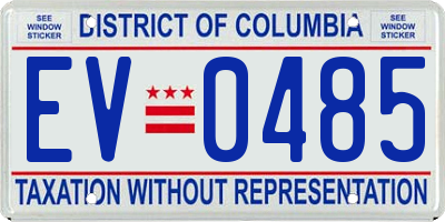 DC license plate EV0485