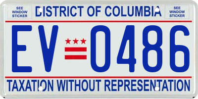 DC license plate EV0486